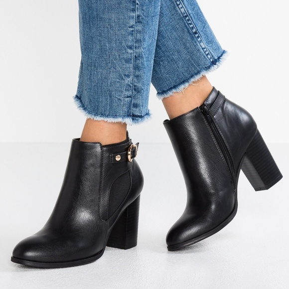 New: Wallis Aayliah Black Side Buckle Boots 5.5/6 - Picture 2 of 3